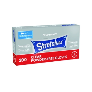 Gloves Stretchies Clear Large